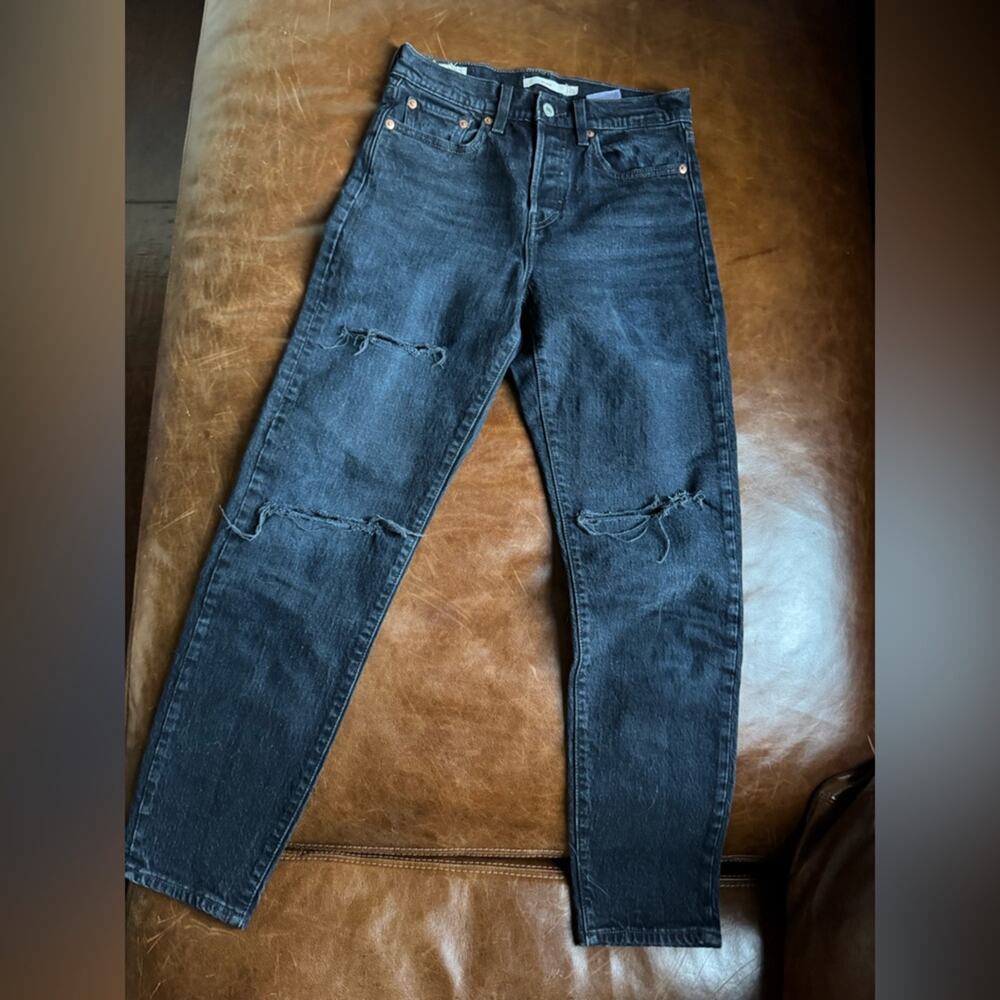 Levi's Black Straight Leg Jeans Wedgie fit for Women